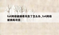 tnt网络被病毒攻击了怎么办_tnt网络被病毒攻击