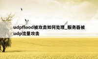 udpflood被攻击如何处理_服务器被udp流量攻击