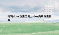 肉鸡ddos攻击工具_ddos肉鸡攻击脚本