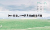 java 扫描_Java简易端口扫描页面