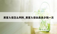 黑客入侵怎么判刑_黑客入侵会员多少钱一次